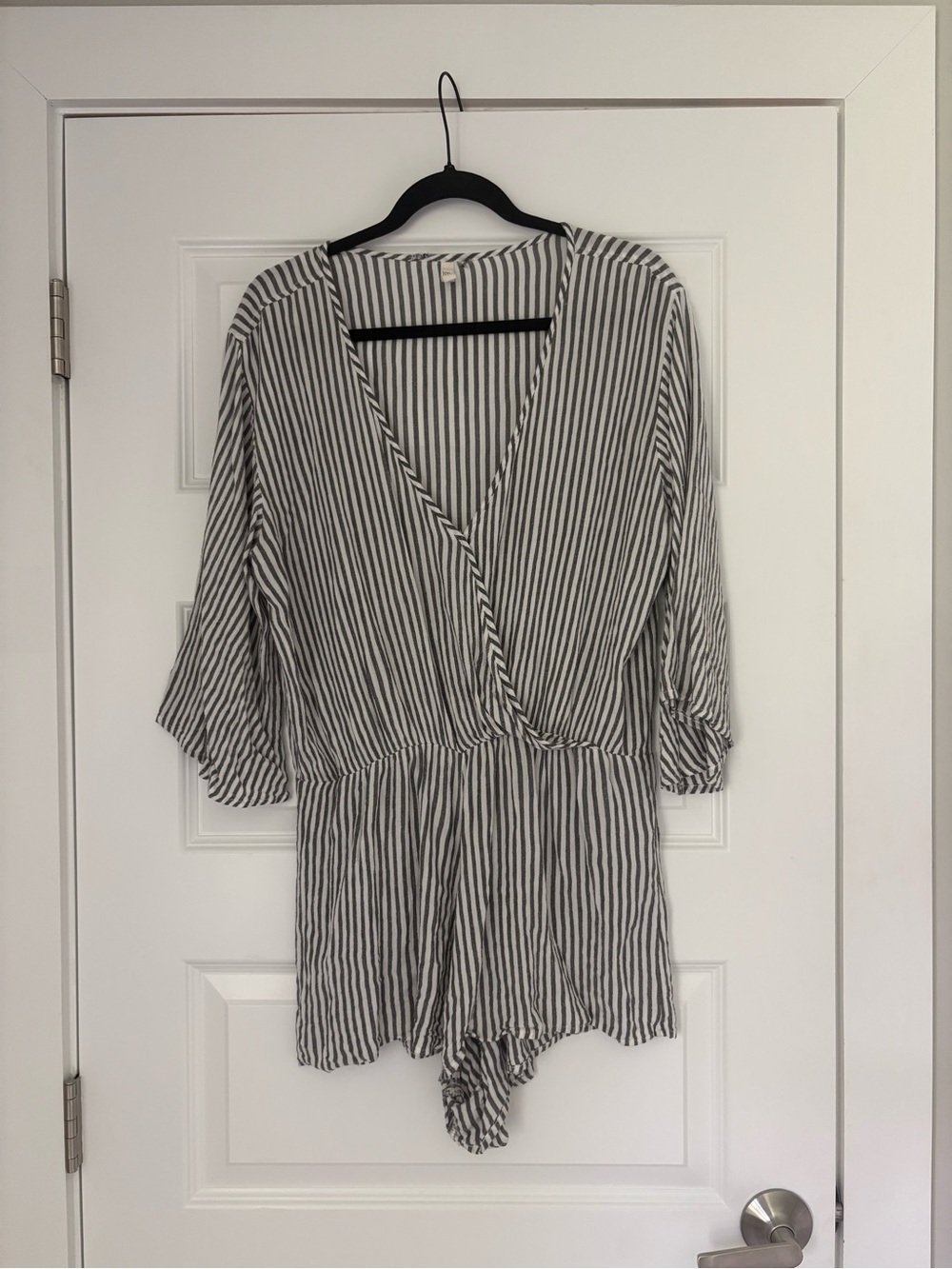 Striped V Neck Women’s Bathingsuit Cover Up - Linen Look and Feel